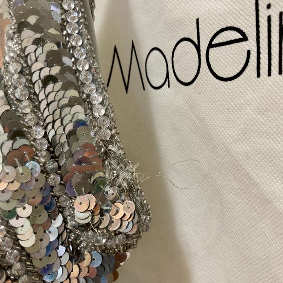 Sherri Hill Sequin Silver Dress - Picture 7 of 8